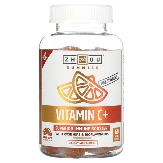 Zhou Nutrition-Vitamin C+-Orange Blast-60 Vegan Gummies