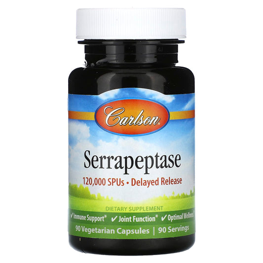 Carlson-Serrapeptase-Delayed Release-120,000 SPUs-90 Vegetarian Capsules