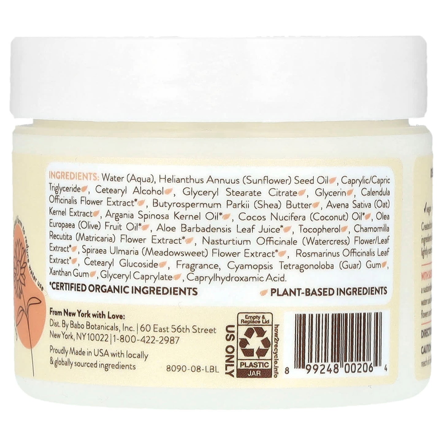 Babo Botanicals, Moisturizing Miracle Face Cream, Oat & Calendula, 2 oz (57 g)