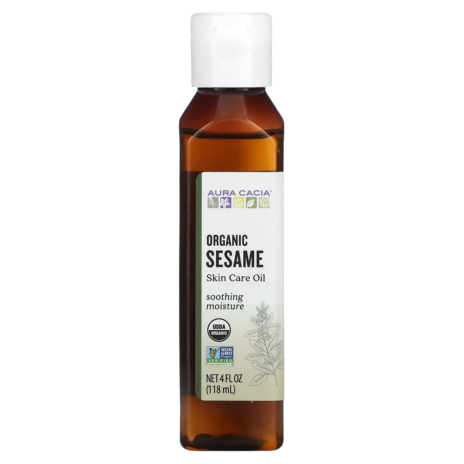 Aura Cacia-Organic Skin Care Oil-Sesame-4 fl oz (118  ml)