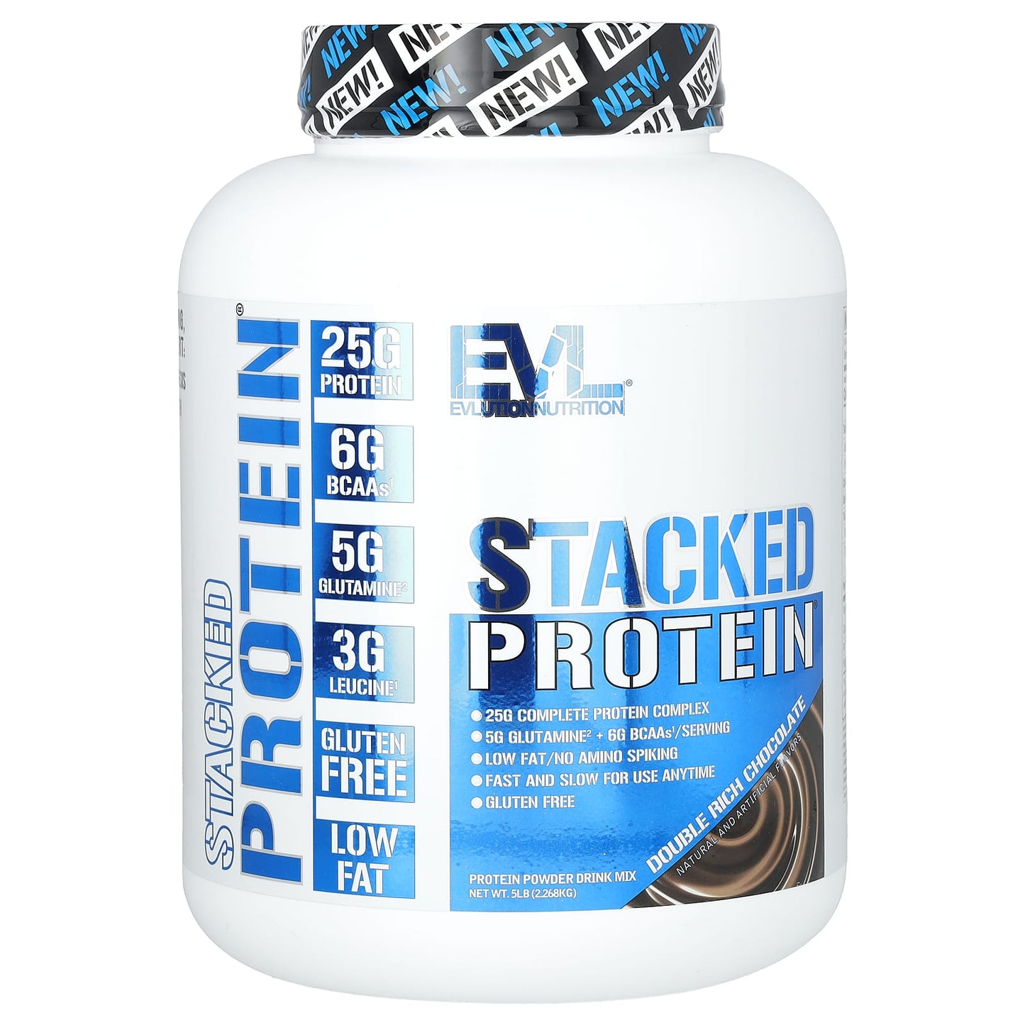 EVLution Nutrition-Stacked Protein-Double Rich Chocolate-5 lb (2,268 kg)