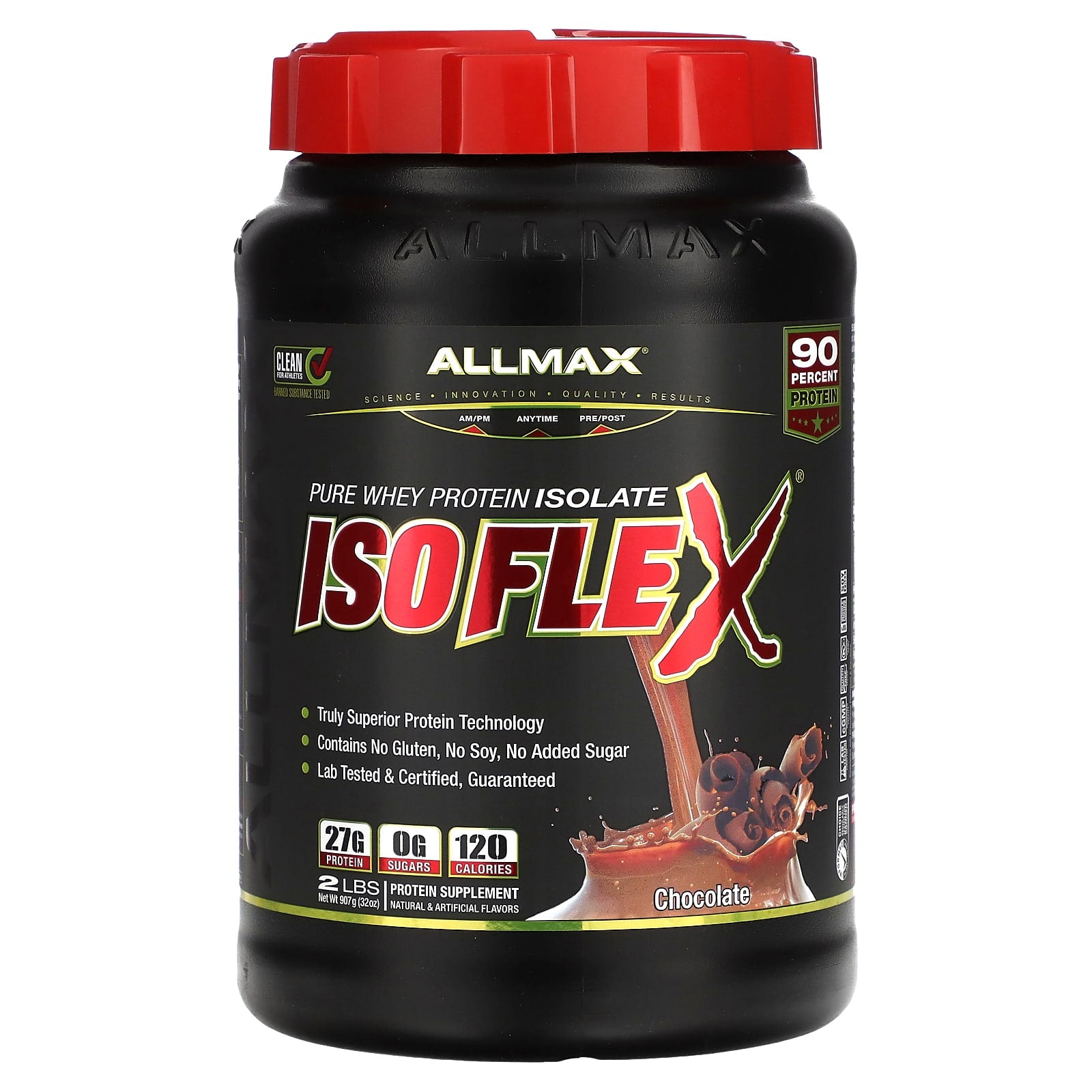 ALLMAX-Isoflex-100% Ultra-Pure Whey Protein Isolate-Chocolate-32 oz (907 g)