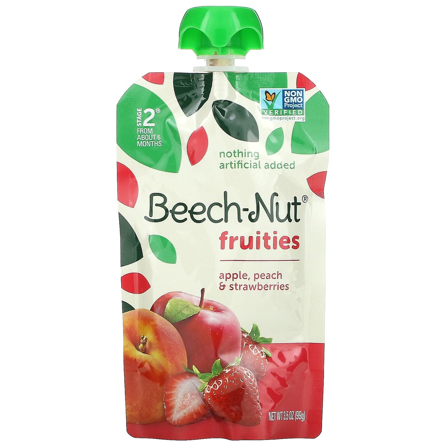 Beech-Nut, Fruities, 6+ Months, Apple, Peach & Strawberries, 12 Pouches, 3.5 oz (99 g) Each