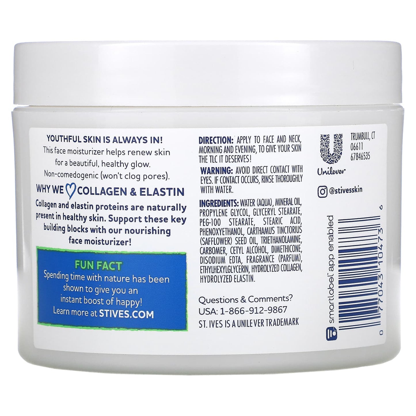 St. Ives, Moisturizer, Renewing, Collagen & Elastin, 10 oz (283 g)