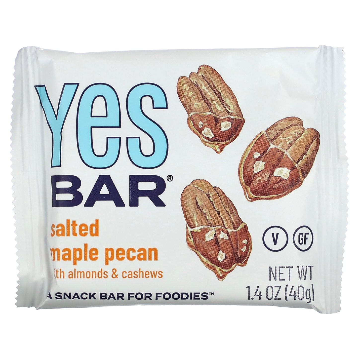 Yes Bar, Snack Bar, Salted Maple Pecan, 6 Bars, 1.4 oz (40 g) Each