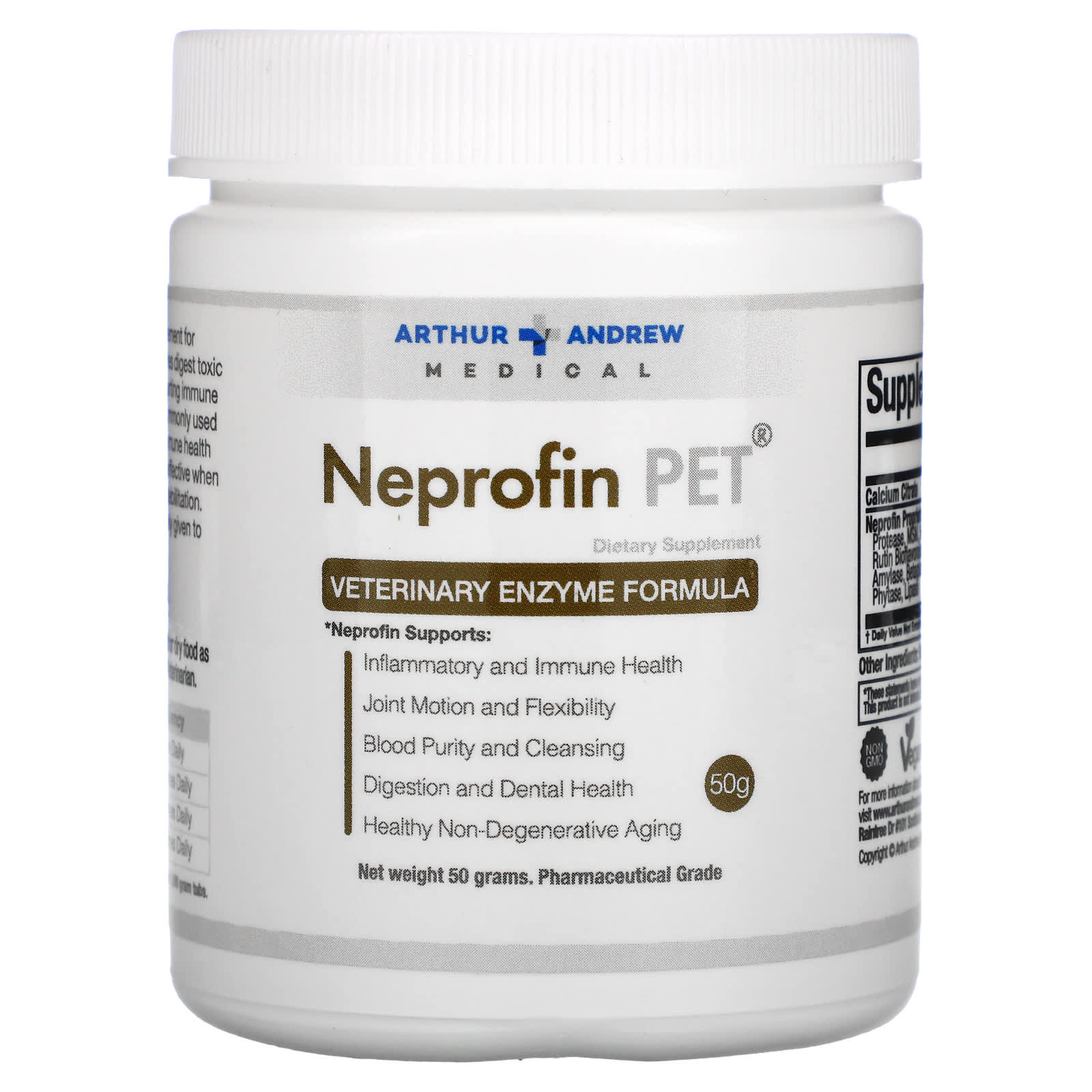 Arthur Andrew Medical-Neprofin Pet-Veterinarian Enzyme Formula-50 g