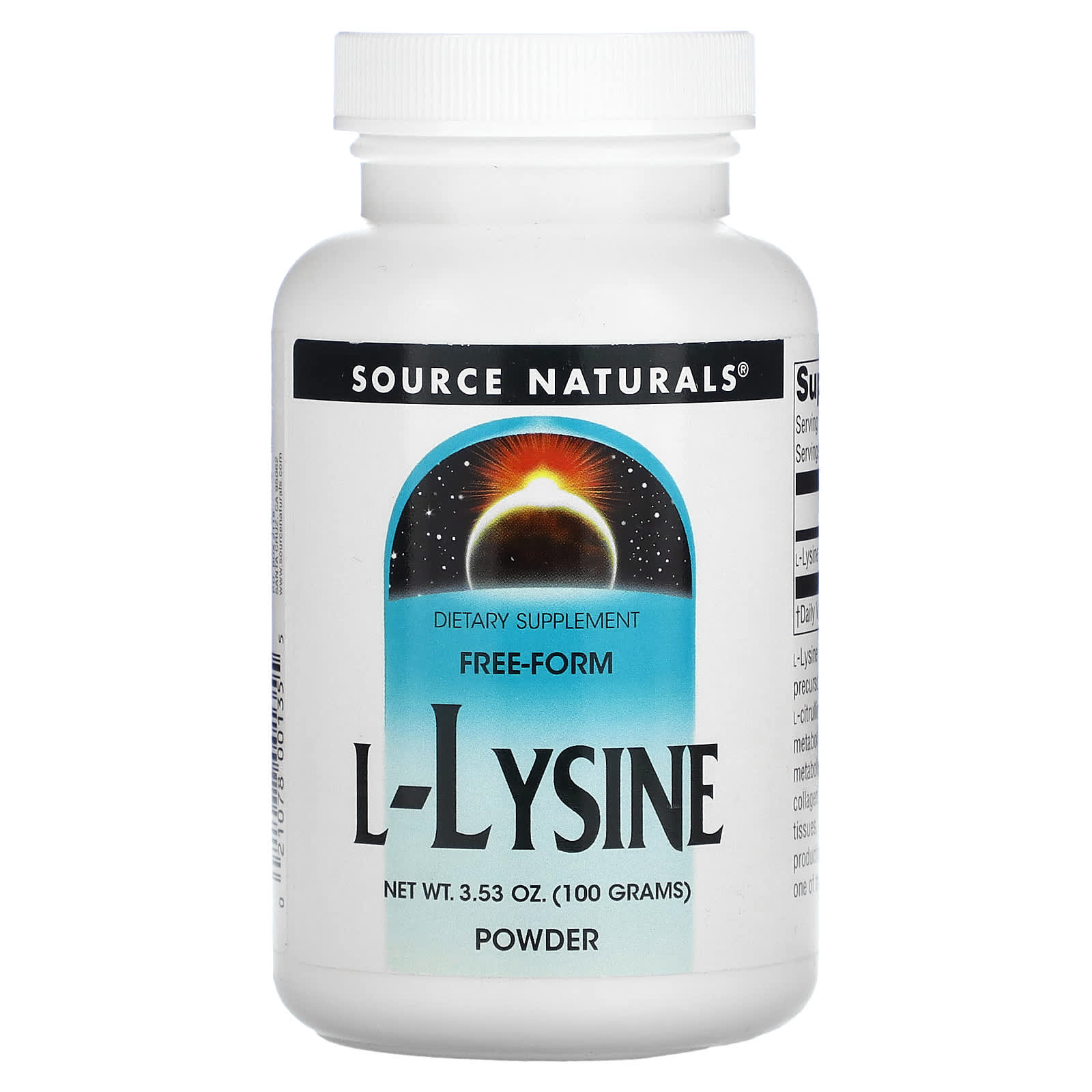 Source Naturals-L-Lysine Powder-3.53 oz (100 g)