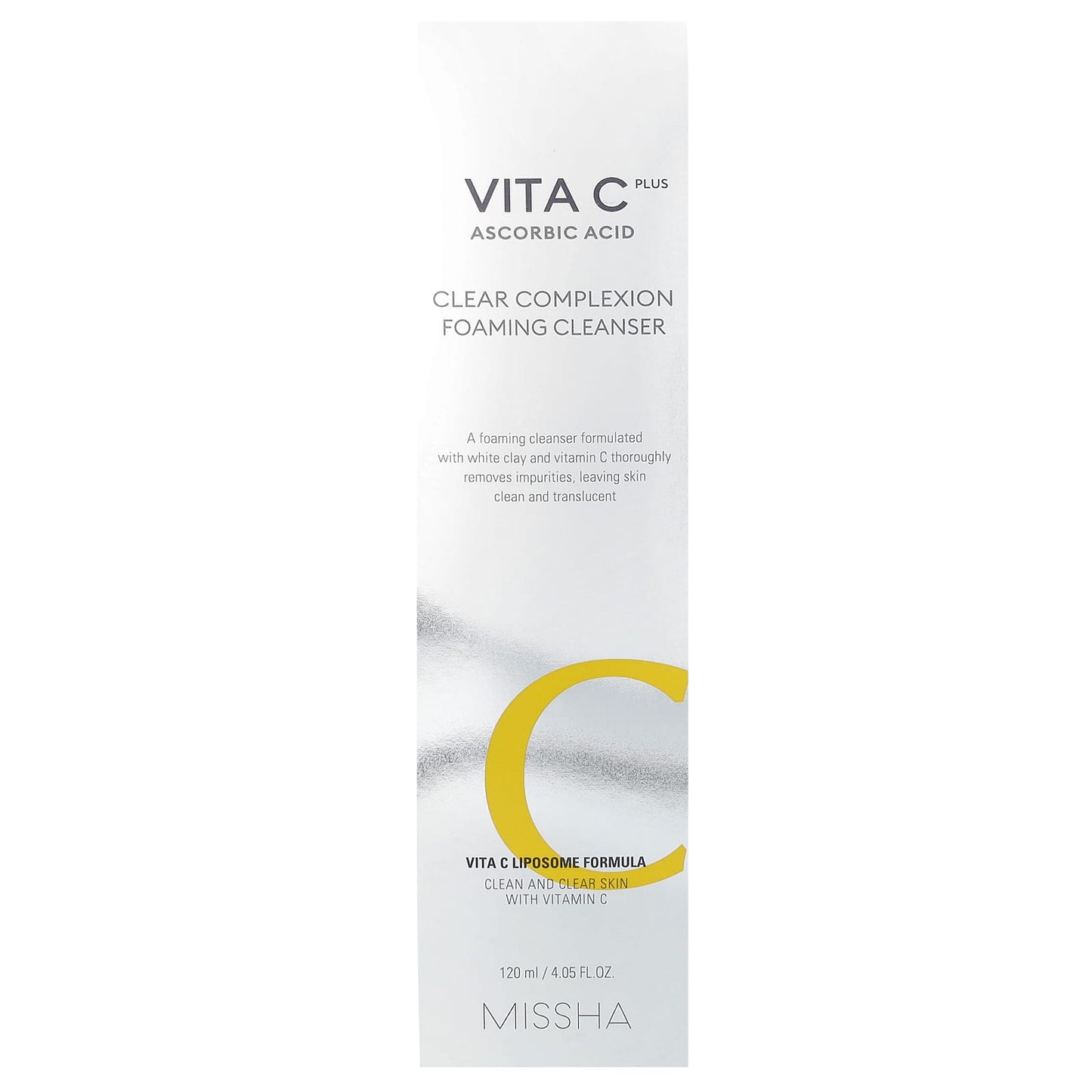 Missha, Vita C Plus Ascorbic Acid, Clear Complexion Foaming Cleanser, 4.05 fl oz (120 ml)