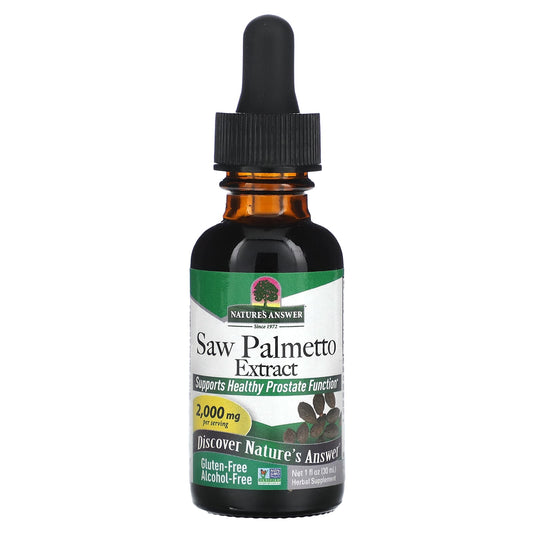 Nature's Answer-Saw Palmetto Extract-Alcohol-Free-2,000 mg-1 fl oz (30 ml) (1,000 mg per ml)