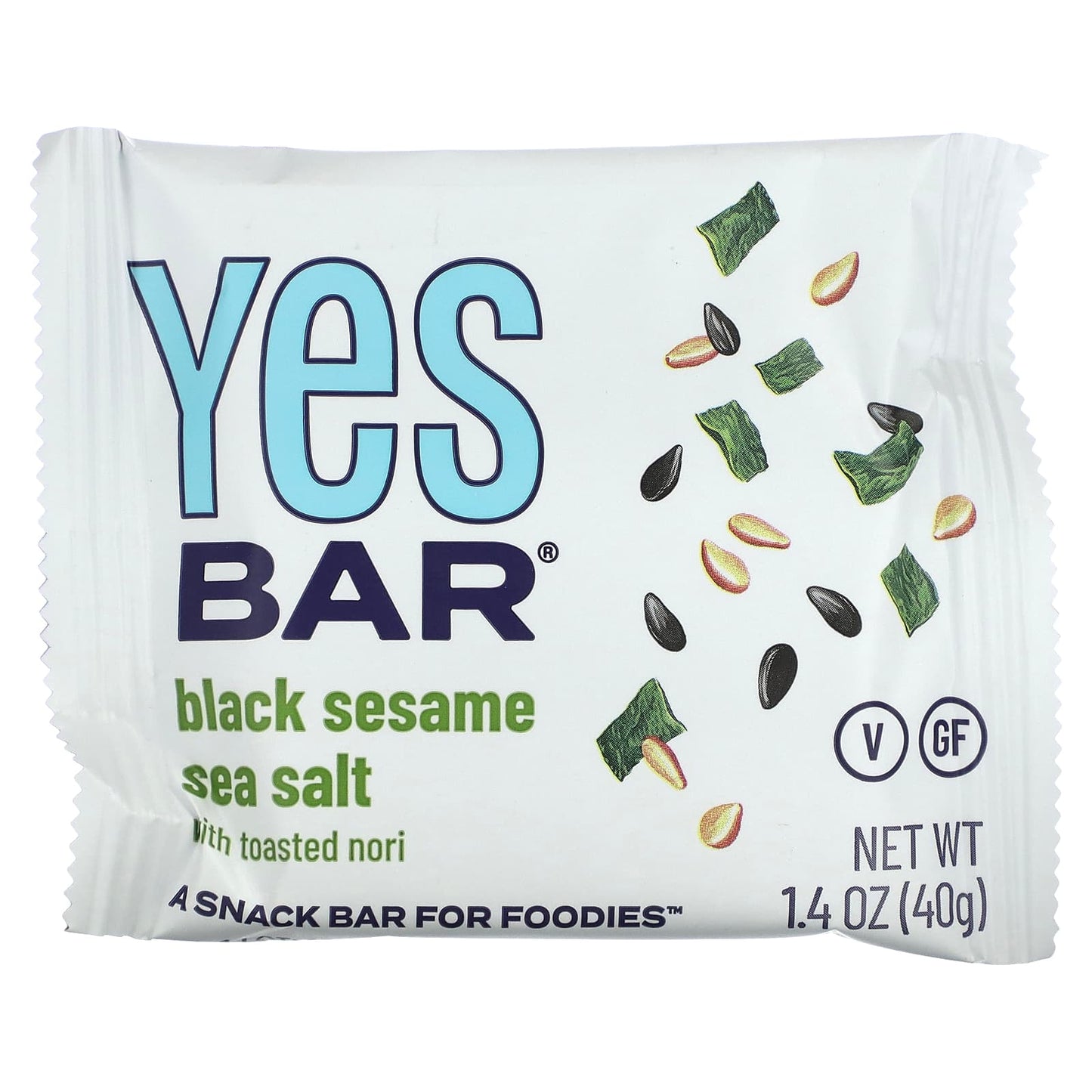 Yes Bar, Snack Bar, Black Sesame Sea Salt, 6 Bars, 1.4 oz (40 g) Each