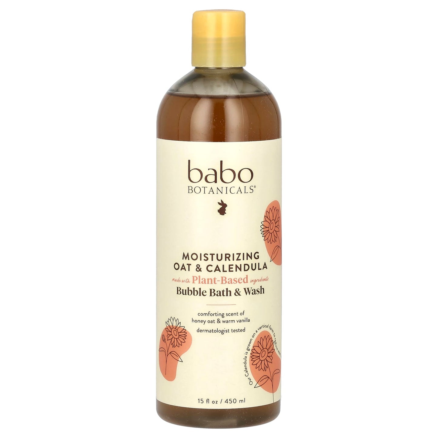 Babo Botanicals-Moisturizing Bubble Bath & Wash-Oat & Calendula-15 fl oz (450 ml)