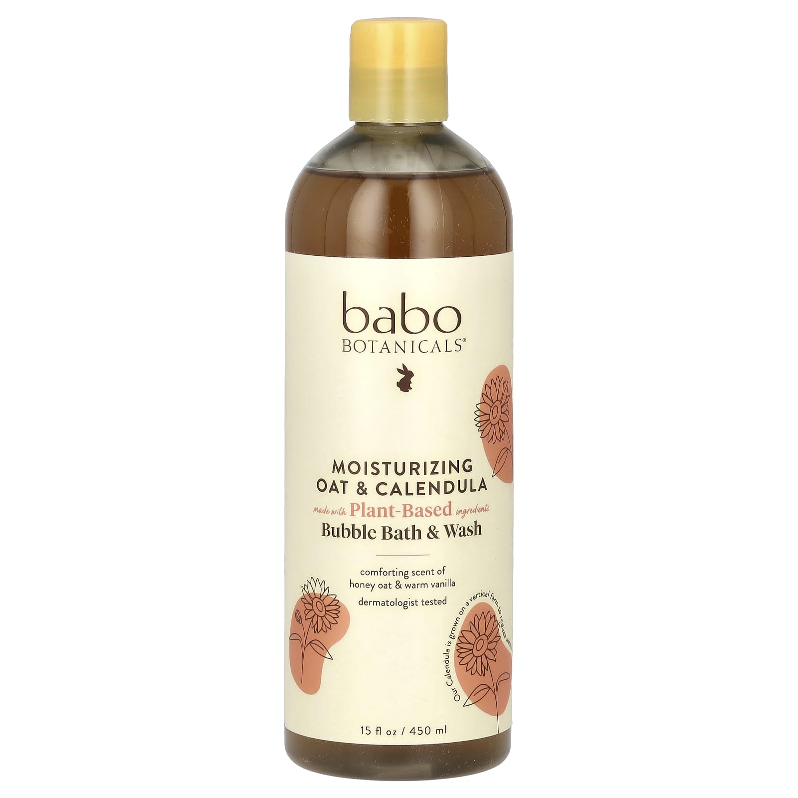 Babo Botanicals-Moisturizing Bubble Bath & Wash-Oat & Calendula-15 fl oz (450 ml)