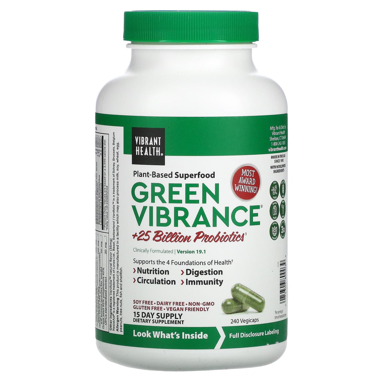 Vibrant Health-Green Vibrance-Version 19.1-240 Vegicaps