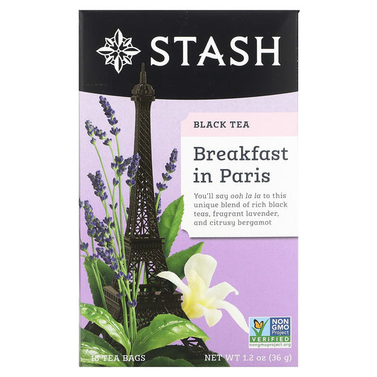 Stash Tea-Black Tea-Breakfast in Paris-18 Tea Bags-1.2 oz (36 g)