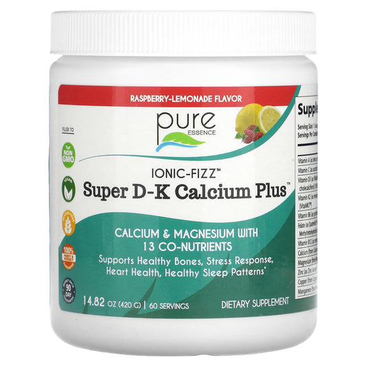 Pure Essence-Ionic-Fizz-Super D-K Calcium Plus-Raspberry Lemonade-14.82 oz (420 g)