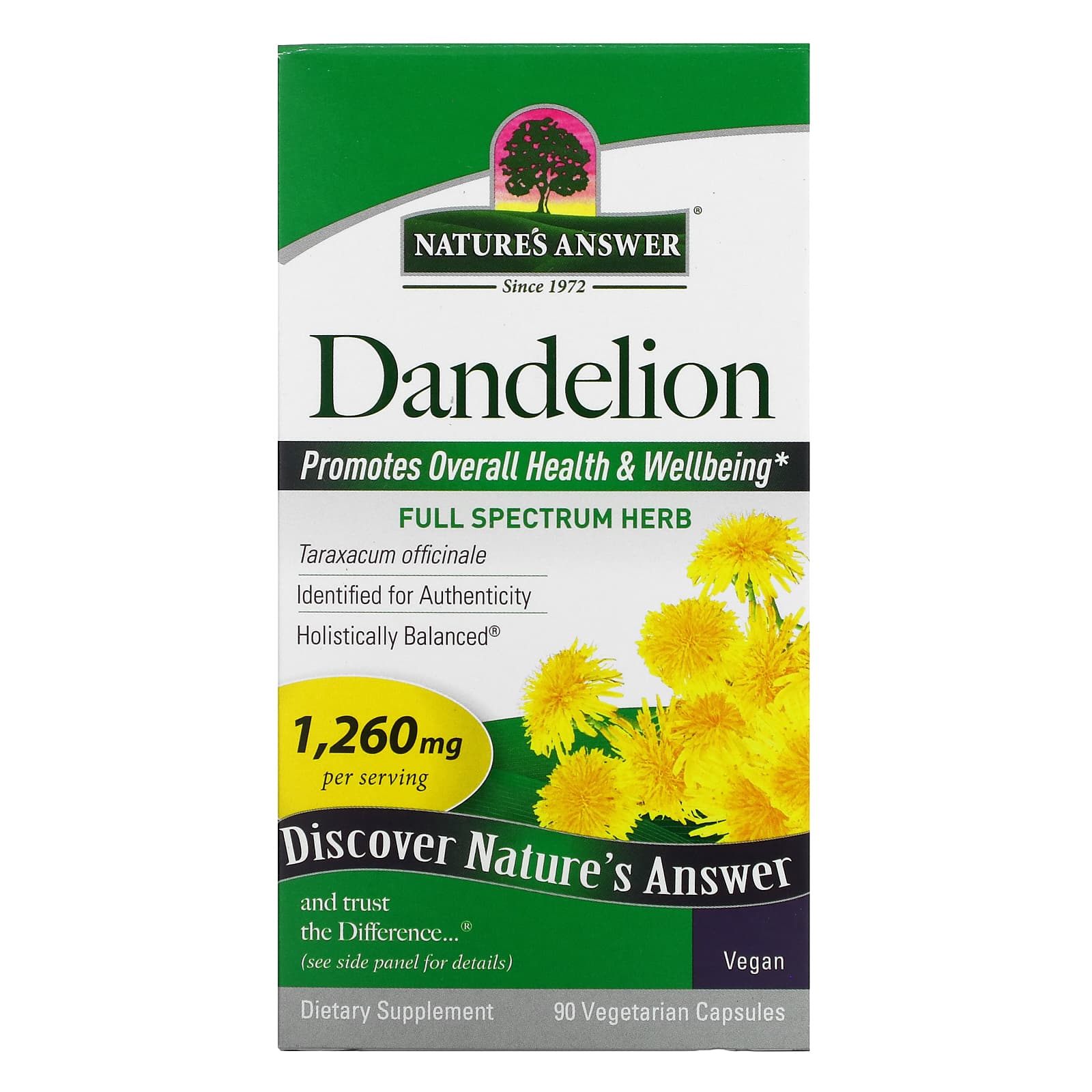 Nature's Answer-Dandelion-1,260 mg-90 Vegetarian Capsules (420 mg per Capsule)