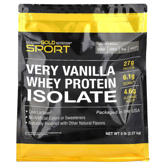 California Gold Nutrition-Very Vanilla Whey Protein Isolate-5 lbs (2.27 kg)