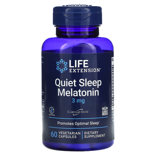 Life Extension-Quiet Sleep Melatonin-3 mg-60 Vegetarian Capsules