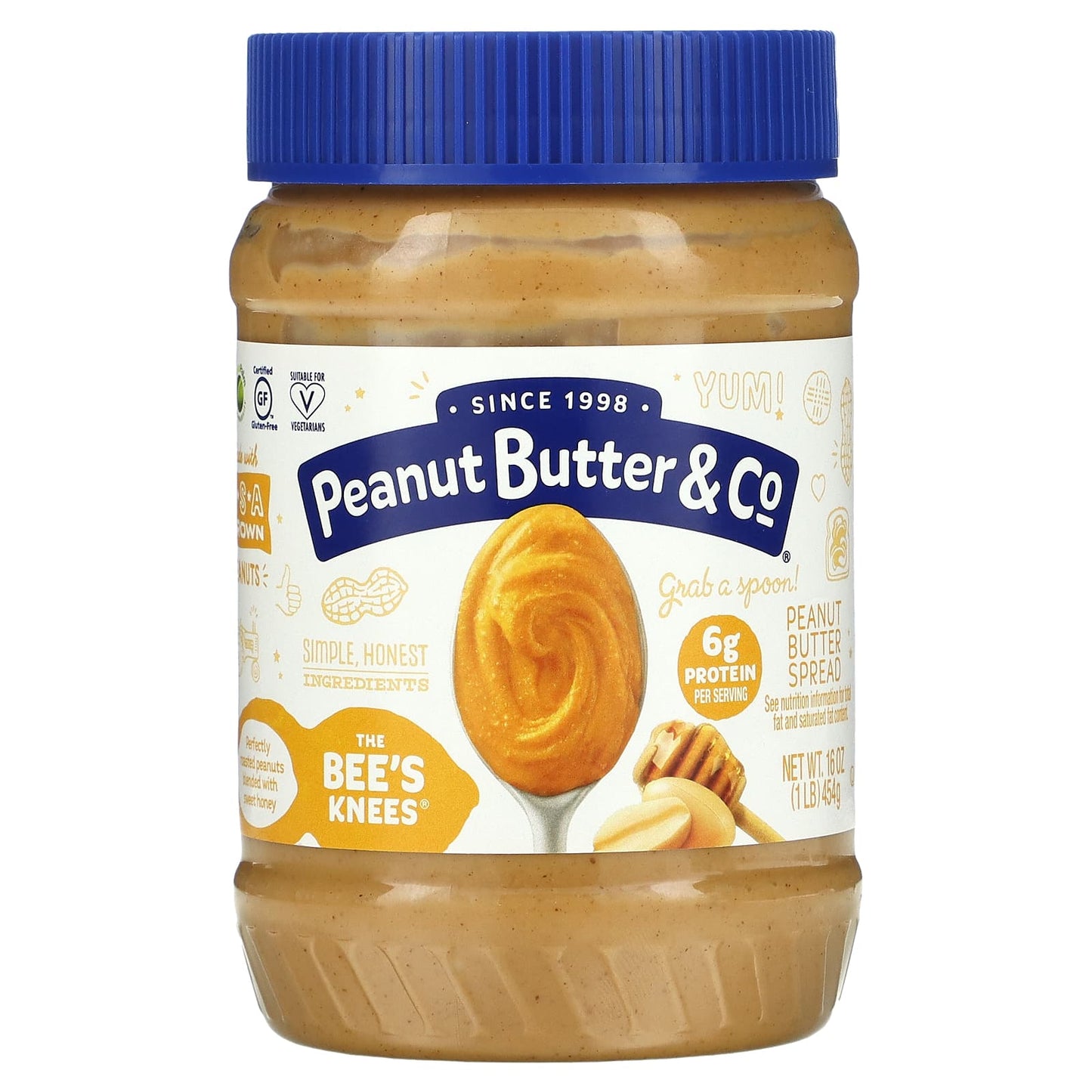 Peanut Butter & Co.-Peanut Butter Spread-The Bee's Knees-16 oz (454 g)