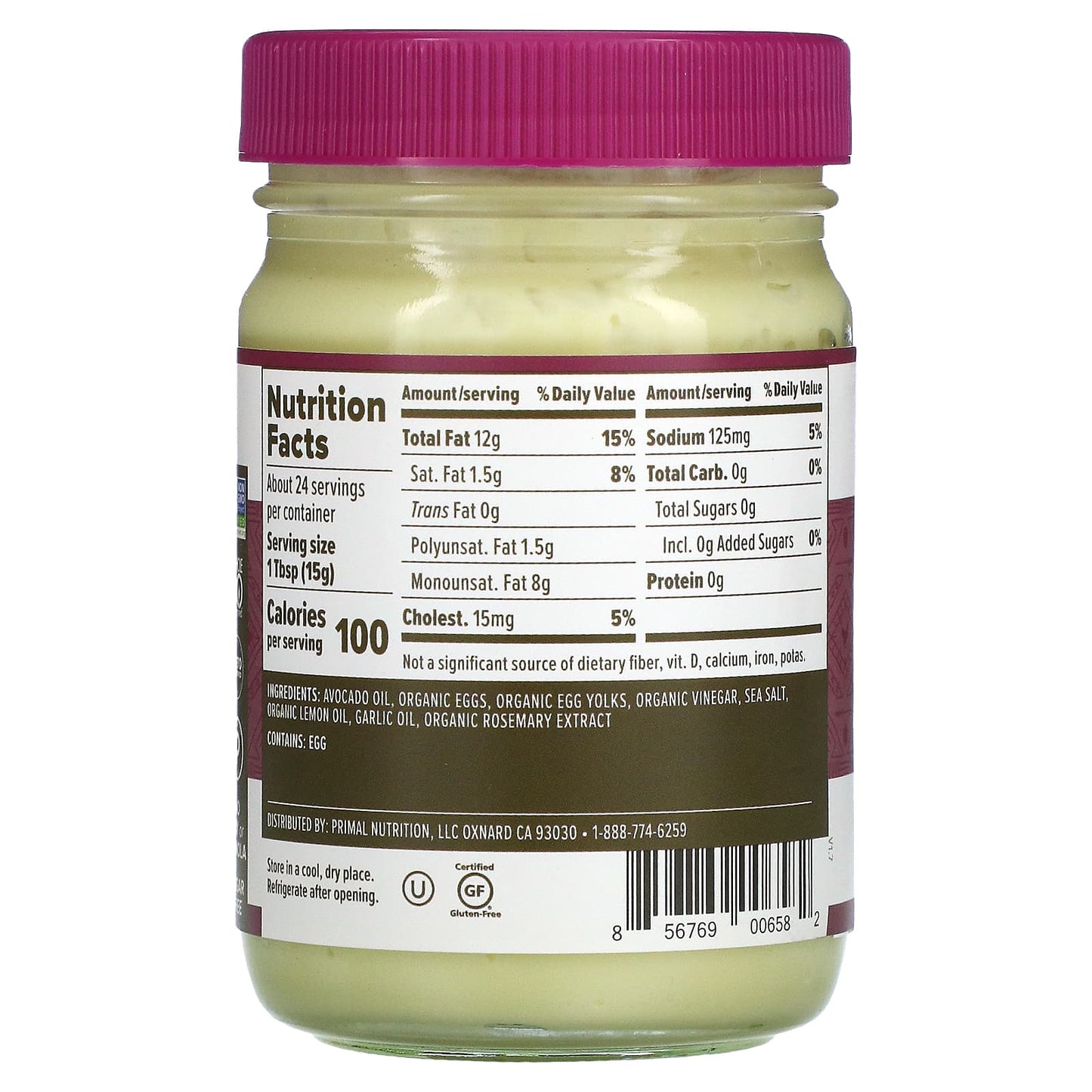 Primal Kitchen, Real Mayonnaise Made with Avocado Oil, Garlic Aioli Mayo,  12 fl oz (355 ml)