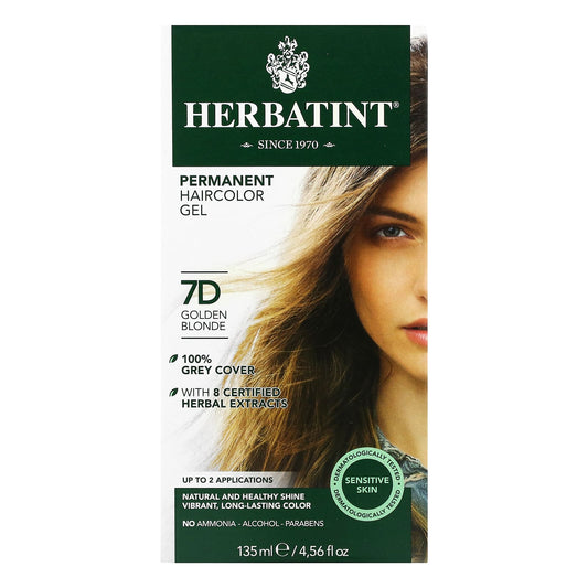 Herbatint-Permanent Haircolor Gel-7D Golden Blonde-4.56 fl oz (135 ml)