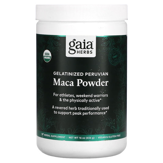 Gaia Herbs-Gelatinized Peruvian Maca Powder-16 oz (454 g)