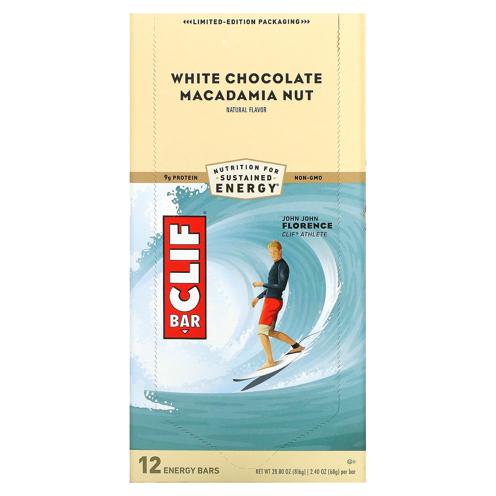 Clif Bar-Energy Bar-White Chocolate Macadamia Nut-12 Bars-2.40 oz (68 g) Each