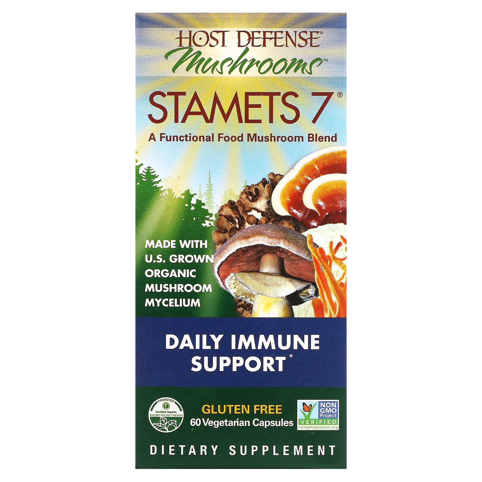 Fungi Perfecti-Mushrooms-Stamets 7-60 Vegetarian Capsules