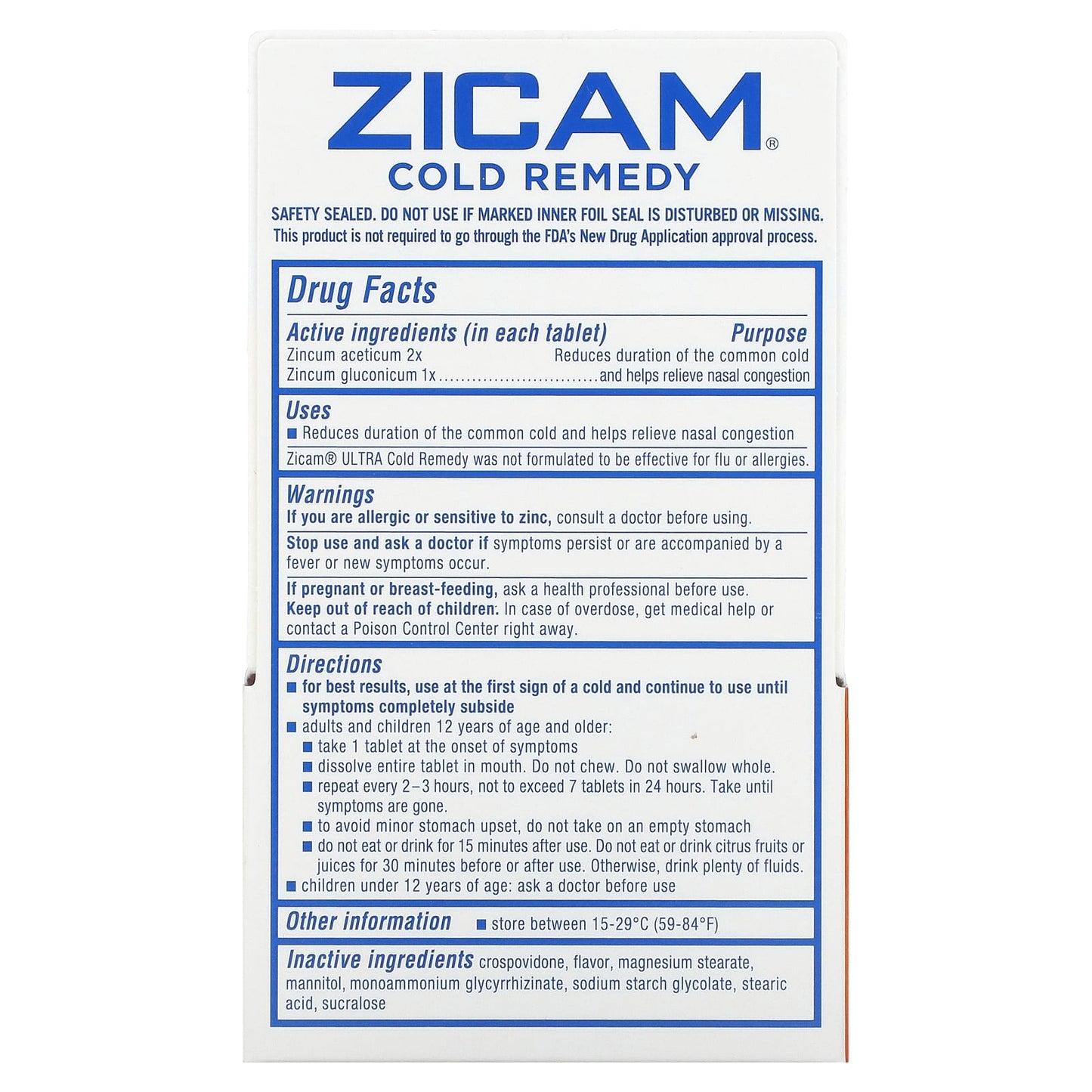 Zicam, Ultra Cold Remedy, RapidMelts, Orange Cream, 18 Quick Dissolve Tablets