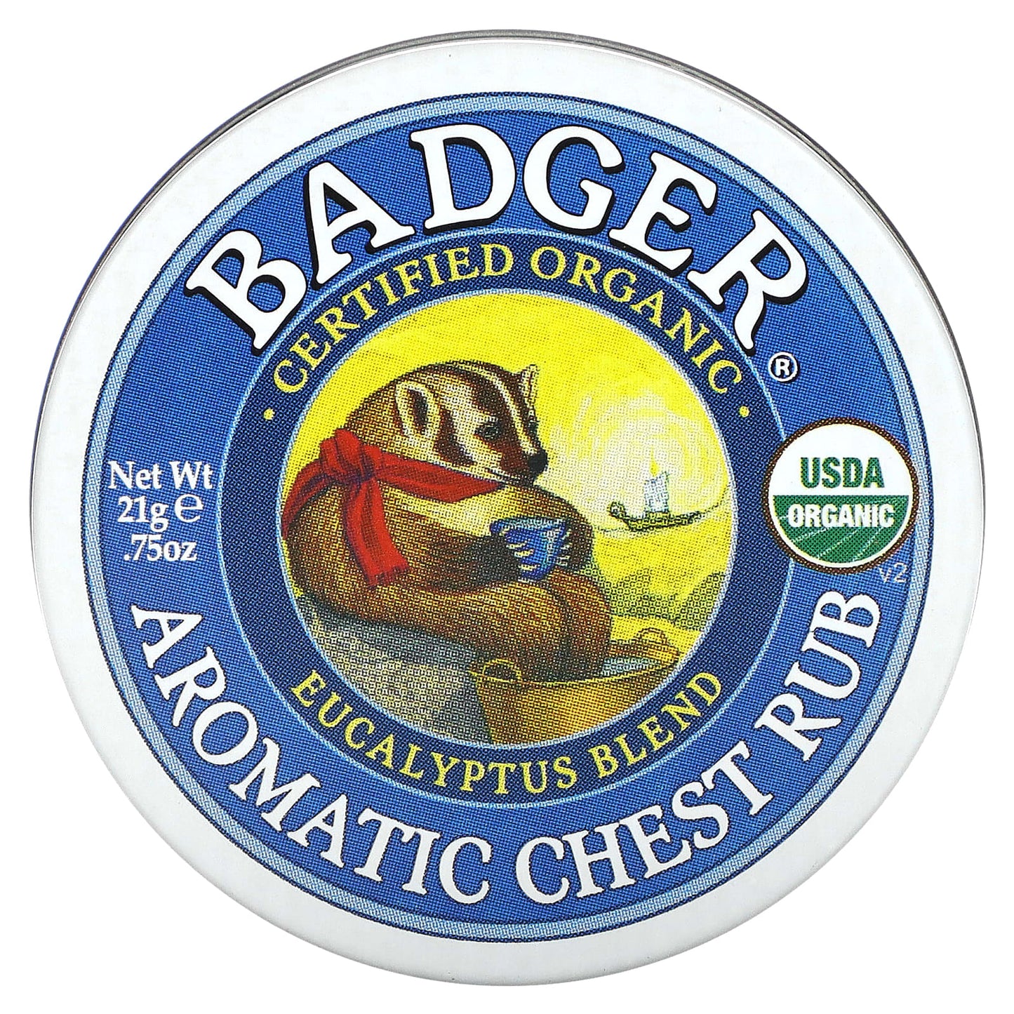 Badger Company-Organic Aromatic Chest Rub-Eucalyptus Blend-0.75 oz (21 g)