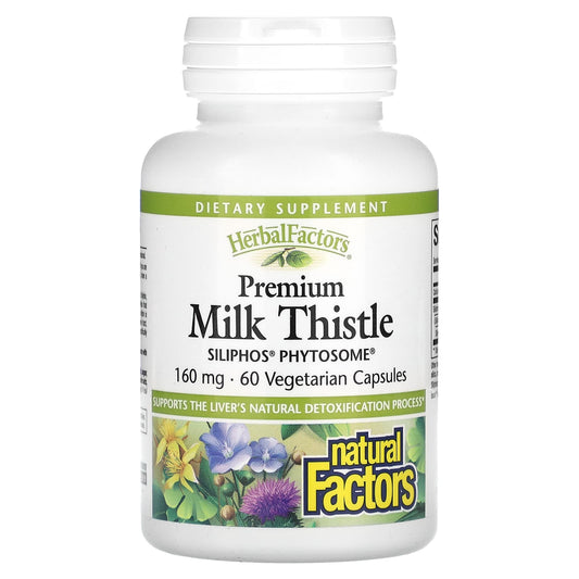 Natural Factors-Premium Milk Thistle-160 mg-60 Vegetarian Capsules