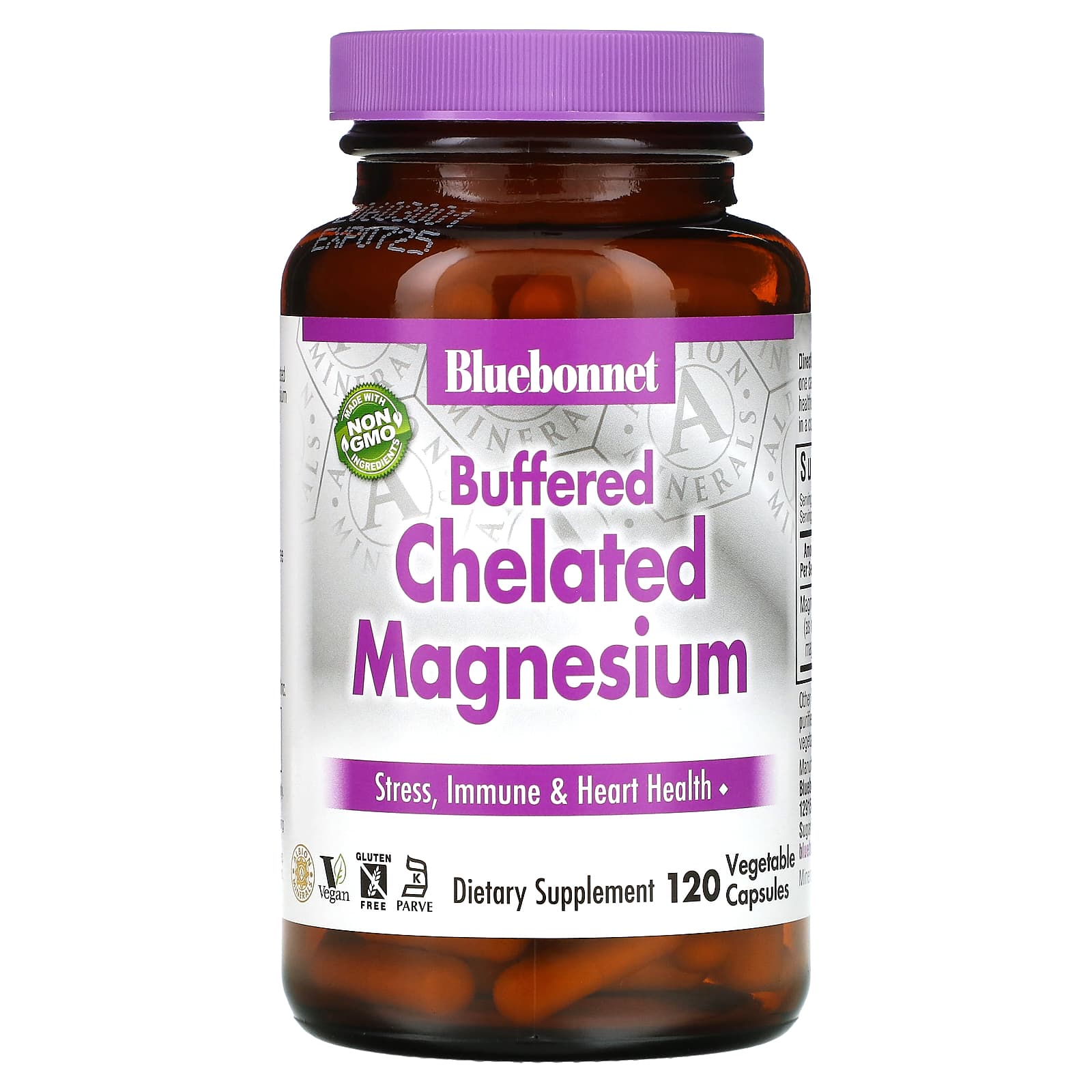 Bluebonnet Nutrition-Buffered Chelated Magnesium-120 Vegetable Capsules