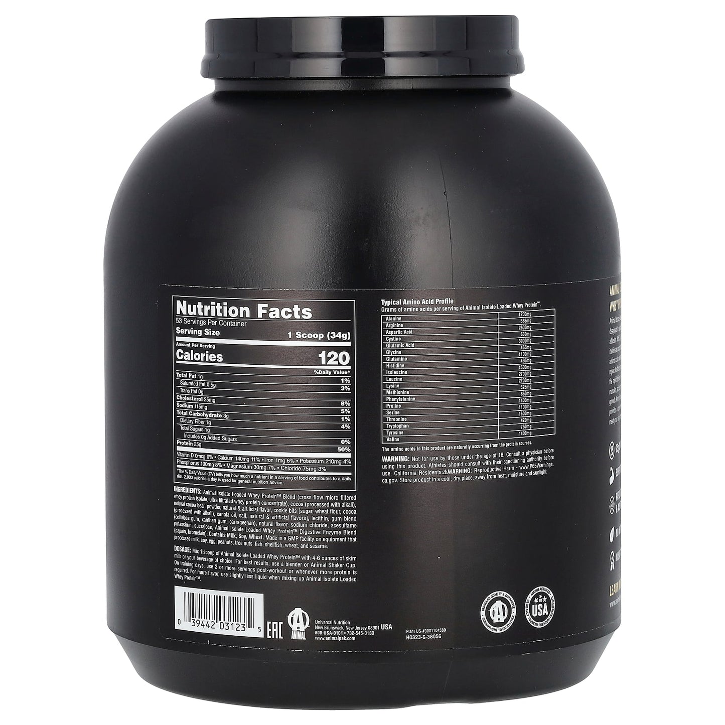 Animal, Animal, Isolate Loaded Whey, Chocolate Chocolate Chip, 4 lb (1.81 kg)