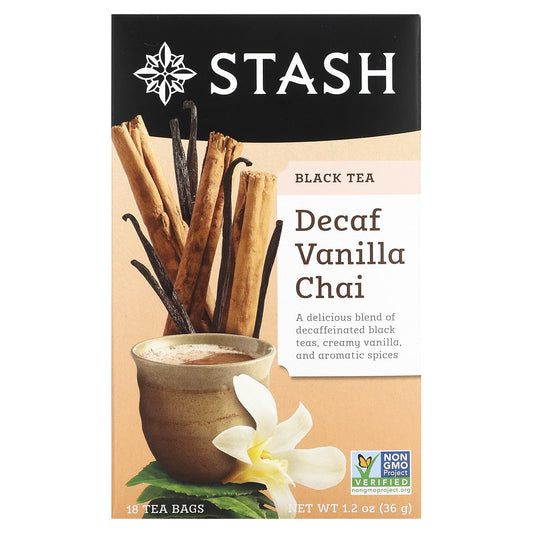 Stash Tea-Black Tea-Decaf-Vanilla Chai-18 Tea Bags-1.2 oz (36 g)