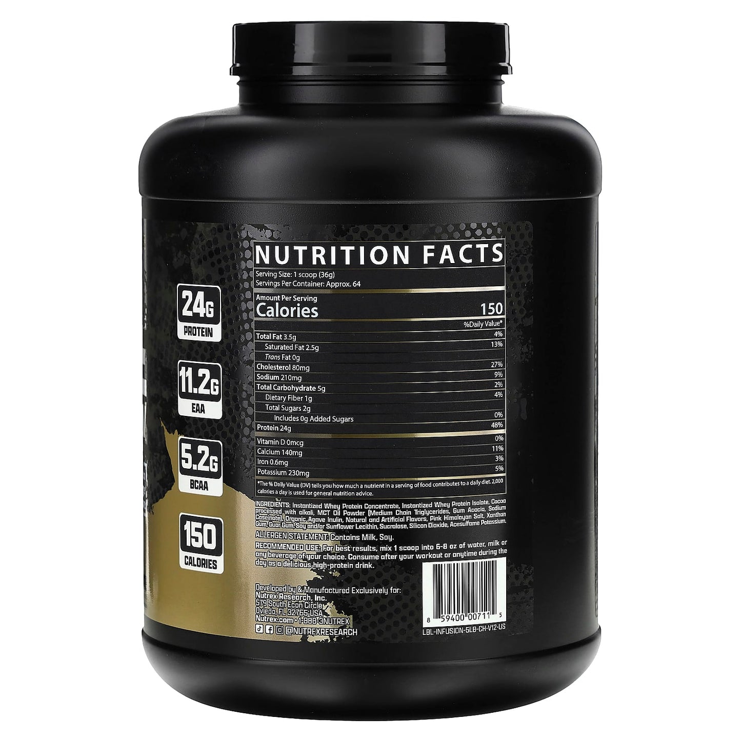 Nutrex Research, Muscle Infusion, Chocolate, 5 lbs (2,265 g)