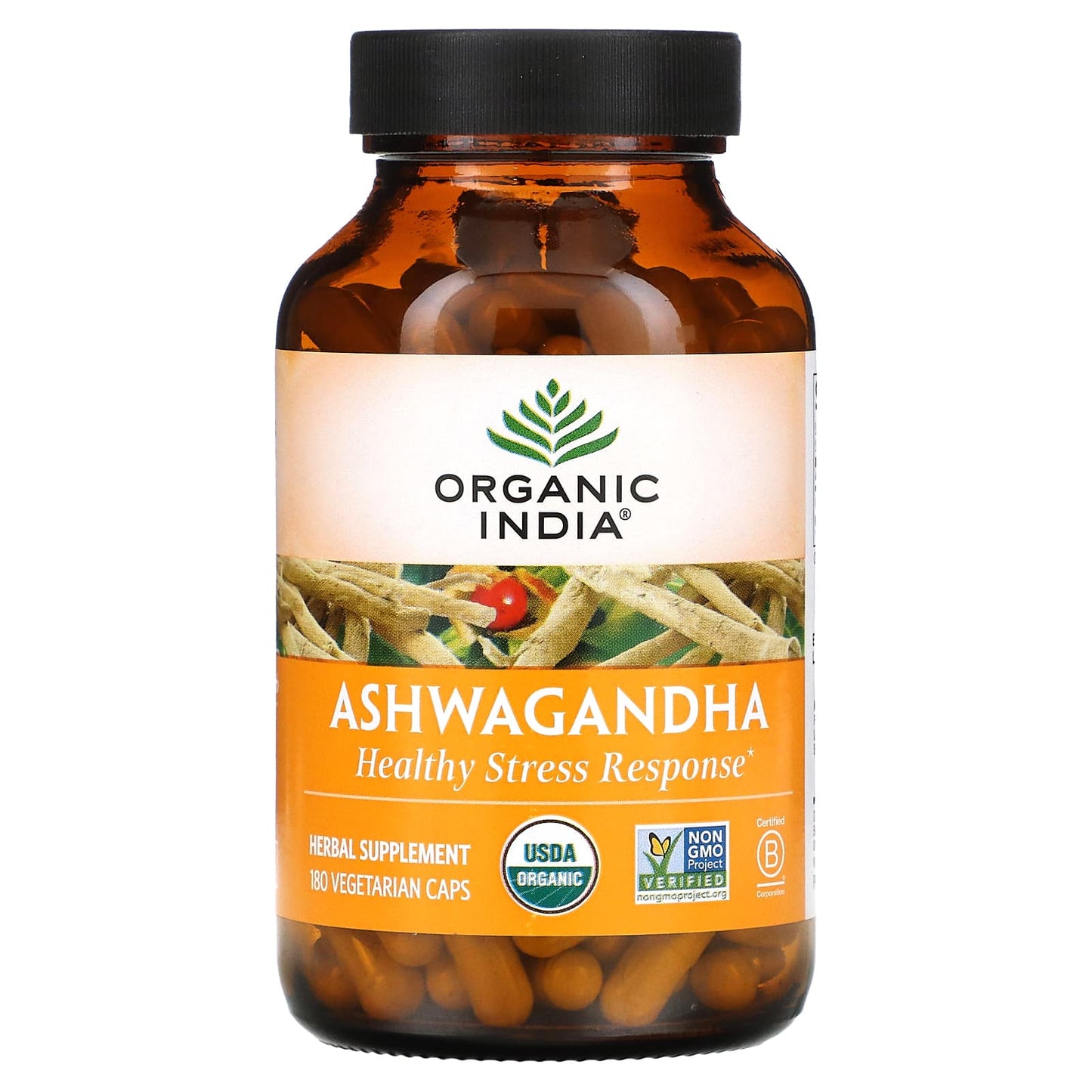 Organic India-Ashwagandha-180 Vegetarian Caps