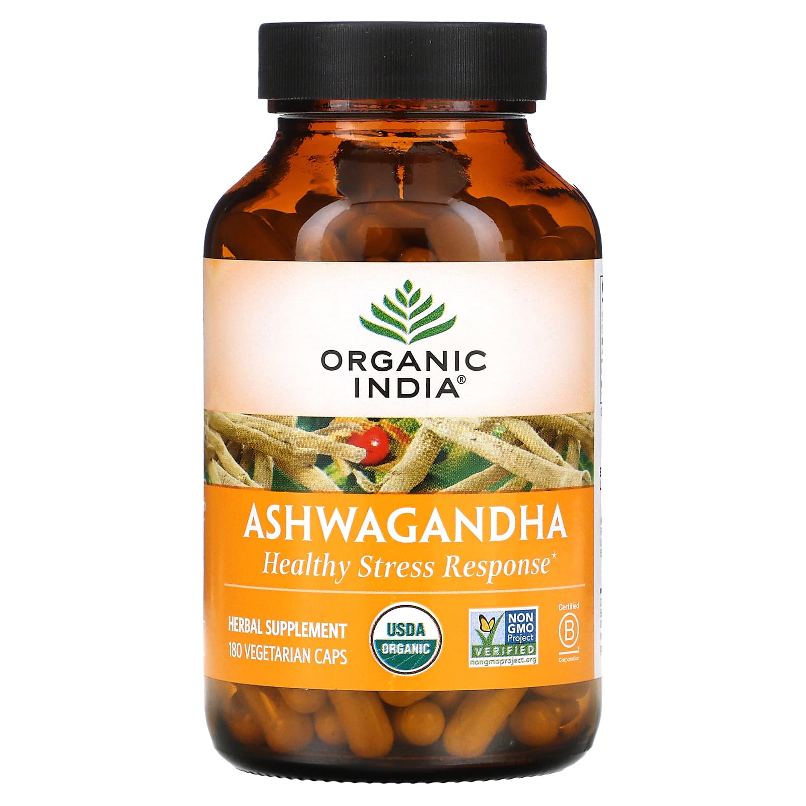 Organic India-Ashwagandha-180 Vegetarian Caps