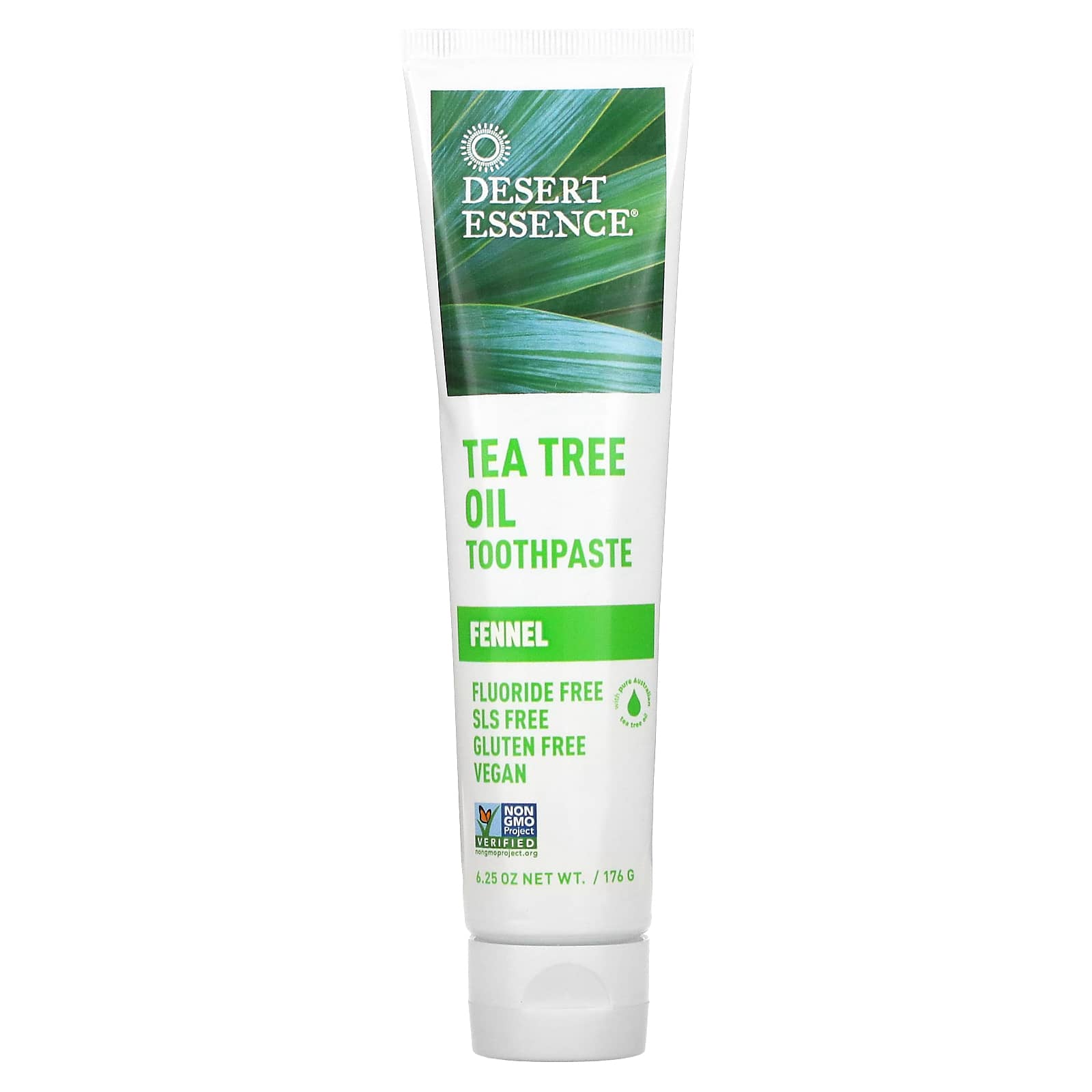 Desert Essence-Tea Tree Oil Toothpaste-Fennel-6.25 oz (176 g)