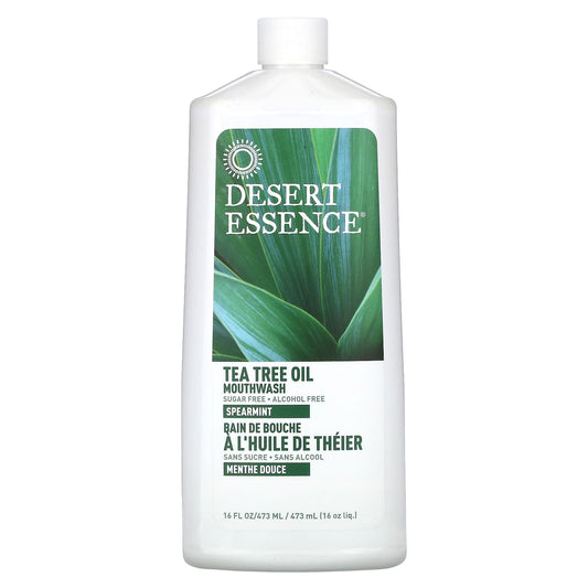 Desert Essence-Tea Tree Oil Mouthwash-Spearmint-16 fl oz (473 ml)