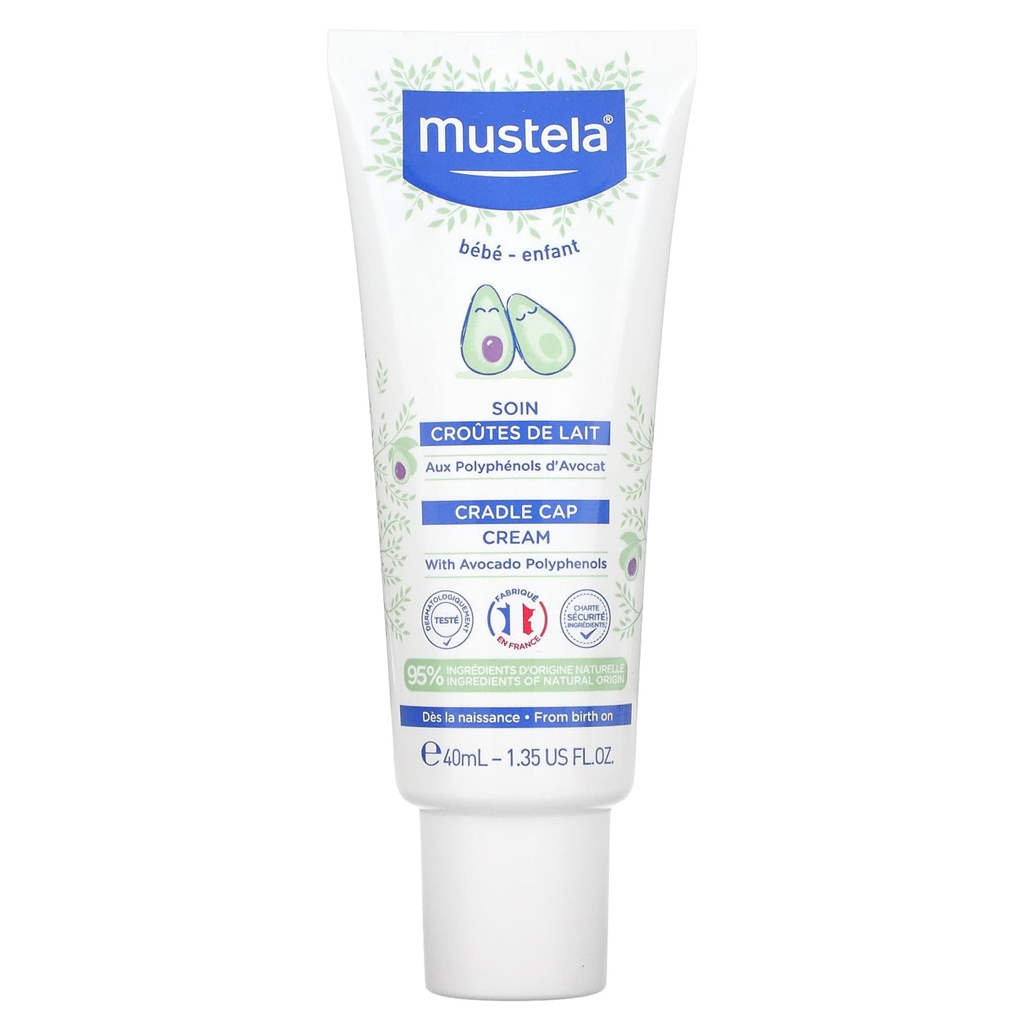 Mustela-Cradle Cap Cream-Fragrance Free-1.35 fl oz (40 ml)