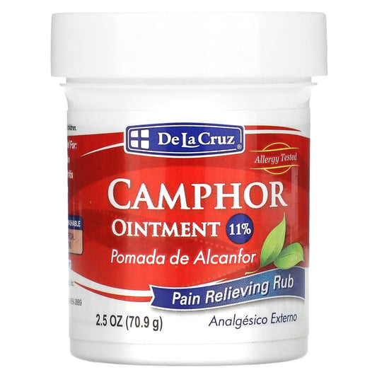 De La Cruz-Camphor Ointment-Pain Relieving Rub-2.5 oz (70.9 g)