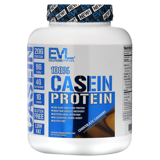 EVLution Nutrition-100% Casein Protein-Chocolate Caramel-4 lb (1.814 kg)