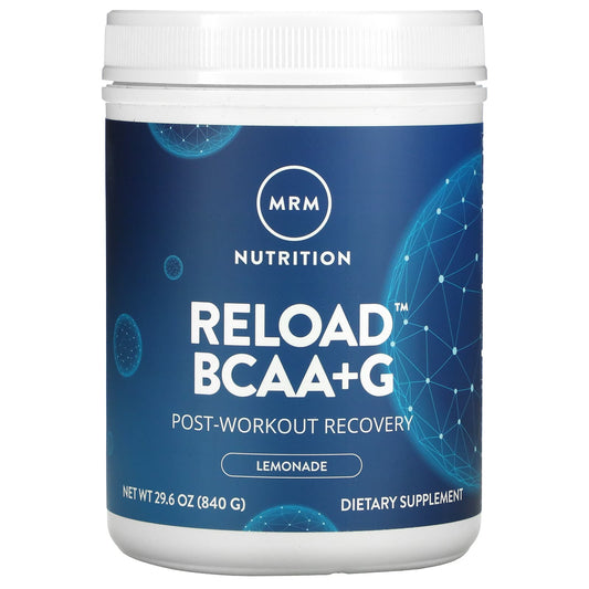 MRM Nutrition-Reload BCAA+G -Post-Workout Recovery-Lemonade-29.6 oz (840 g)