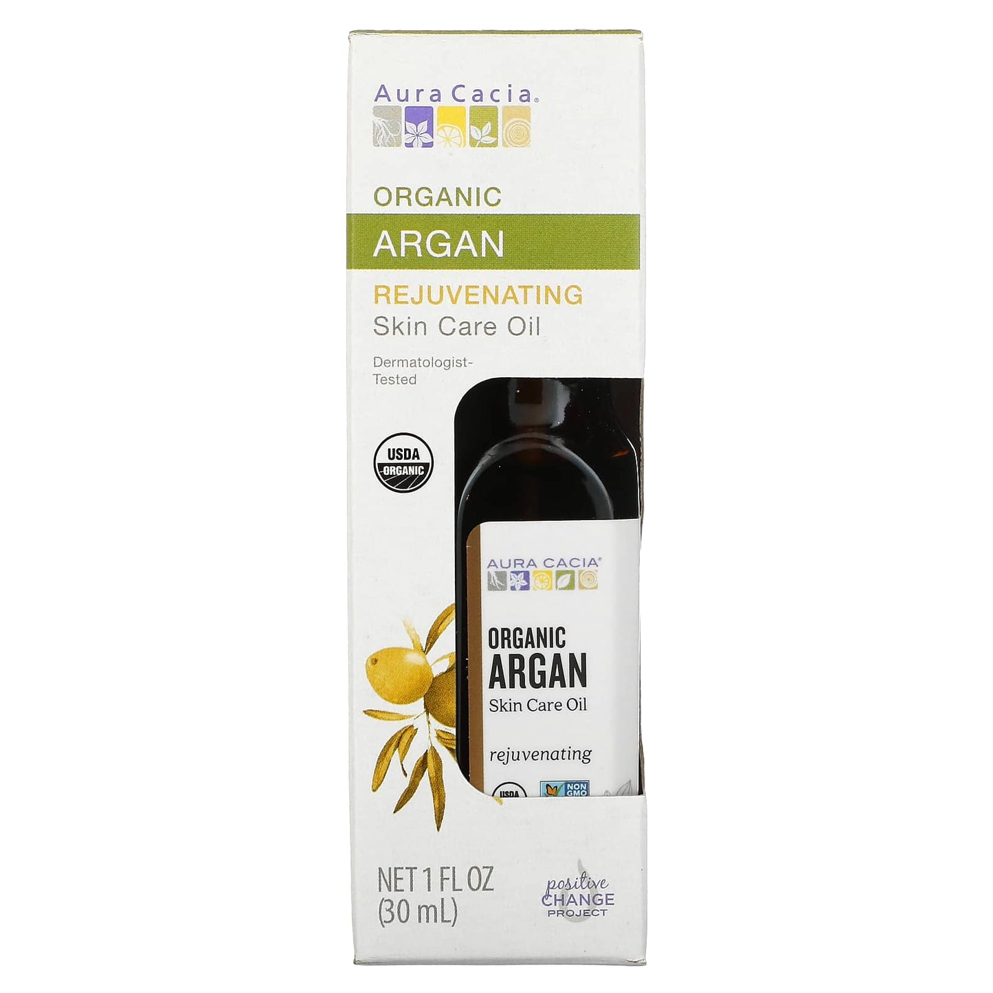 Aura Cacia, Organic Skin Care Oil, Rejuvenating, Argan, 1 fl oz (30 ml)