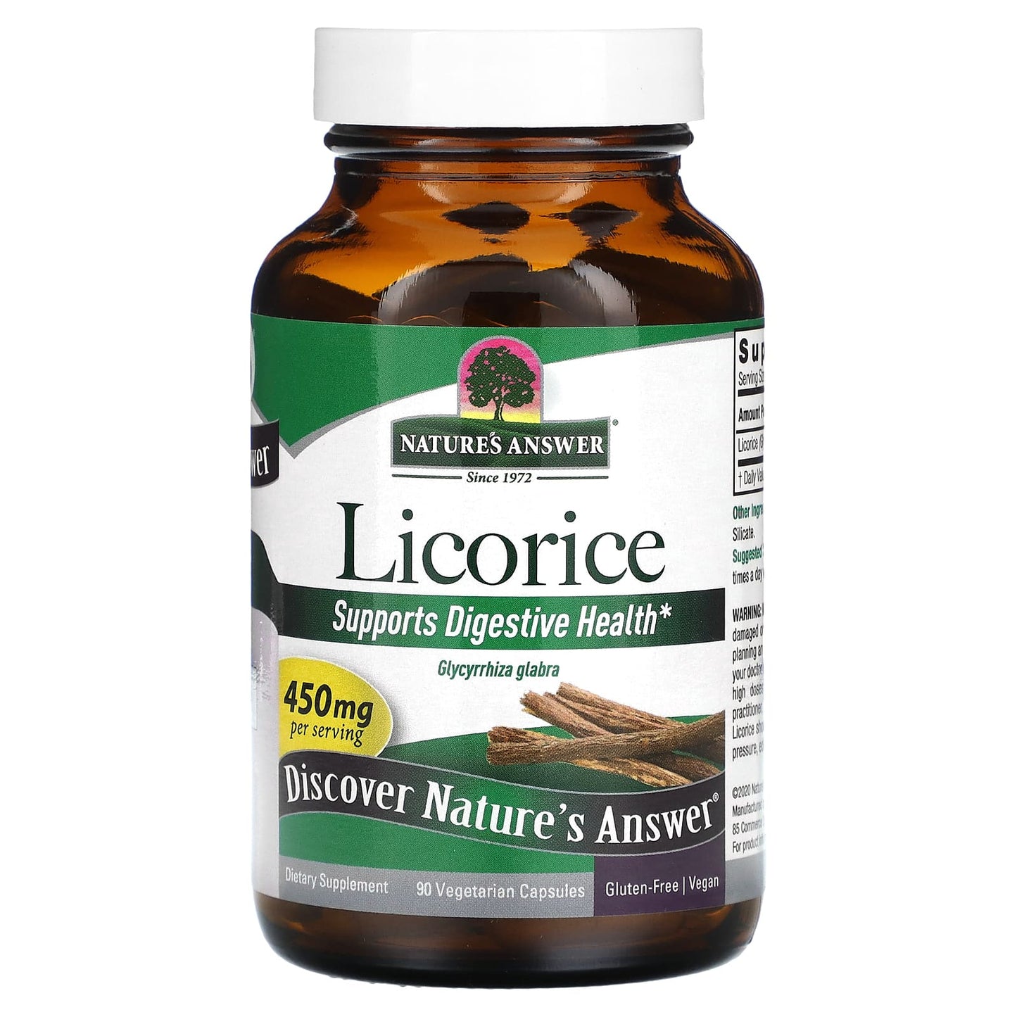 Nature's Answer, Licorice, 450 mg, 90 Vegetarian Capsules