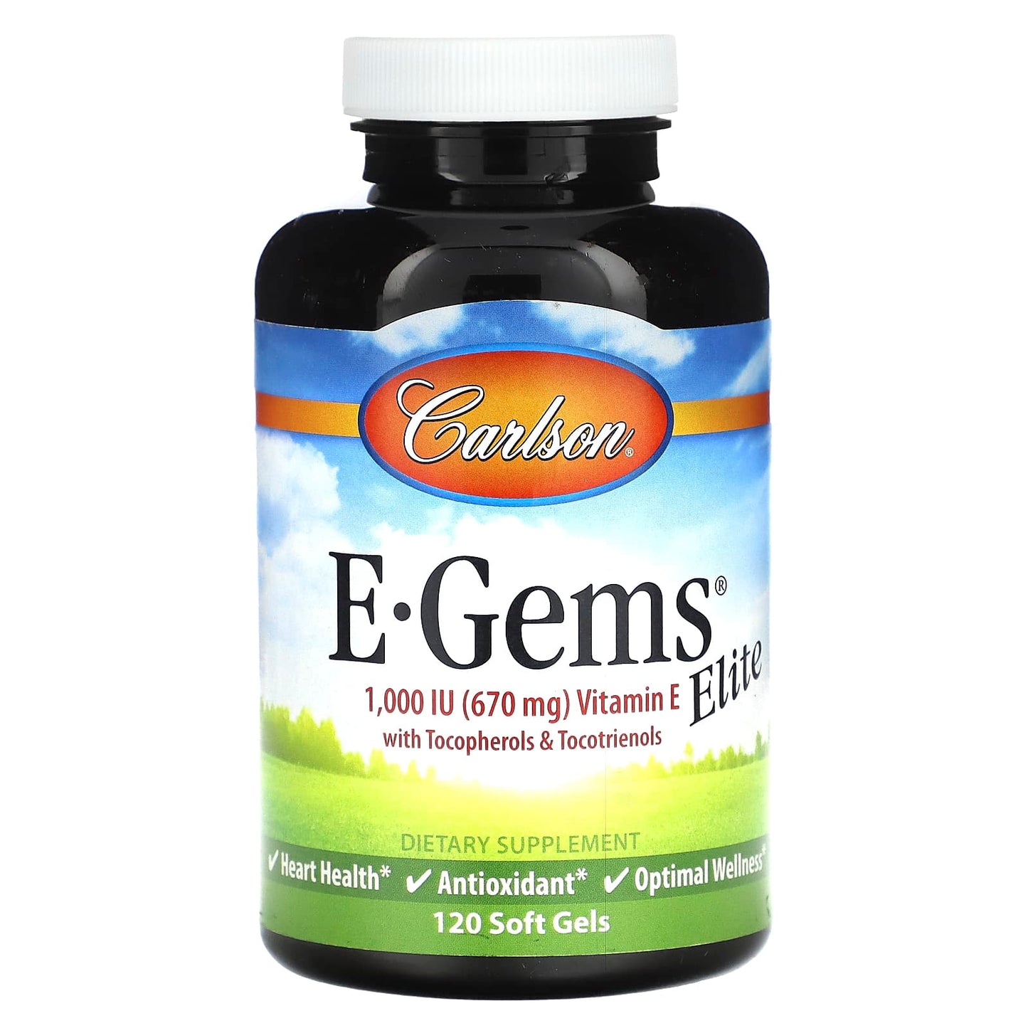 Carlson-E-Gems Elite-Vitamin E-670 mg (1,000 IU)-120 Soft Gels