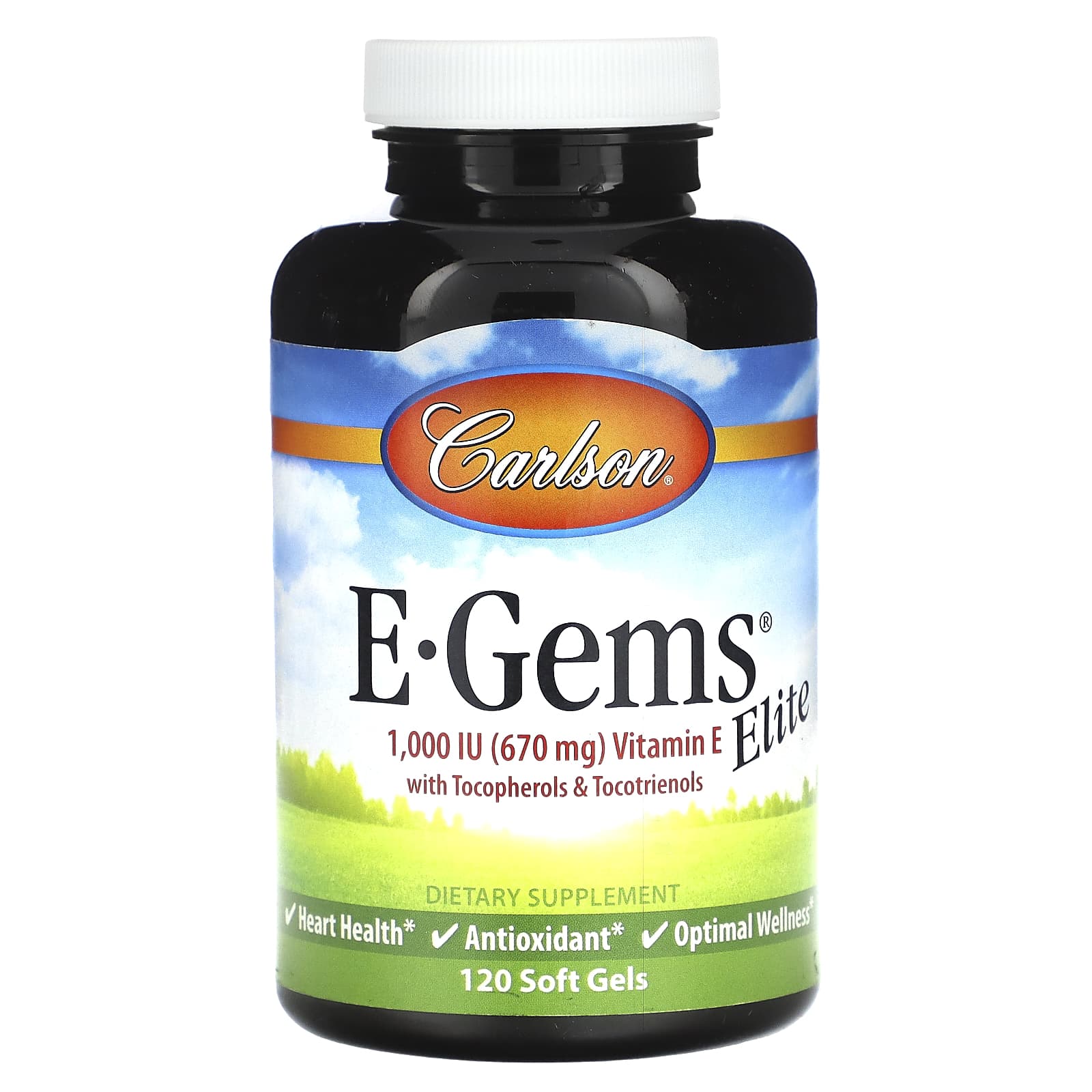 Carlson-E-Gems Elite-Vitamin E-670 mg (1,000 IU)-120 Soft Gels