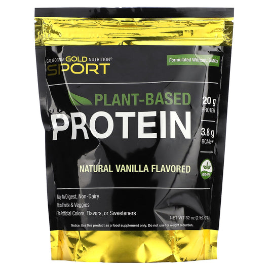 California Gold Nutrition-SPORT - Vegan Protein Vanilla-2 lbs Pouch