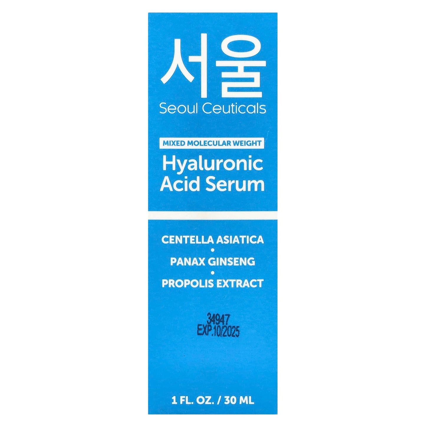 SeoulCeuticals, Hyaluronic Acid Serum, 1 fl oz (30 ml)