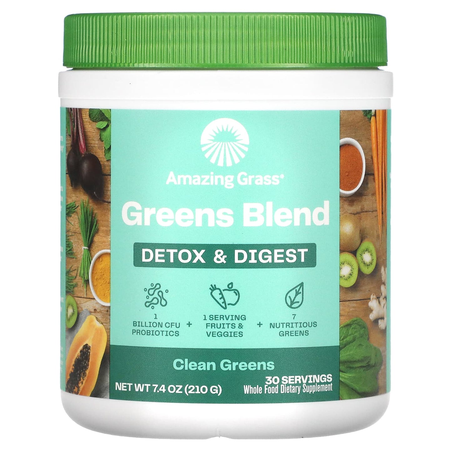 Amazing Grass-Greens Blend-Detox & Digest-7.4 oz (210 g)